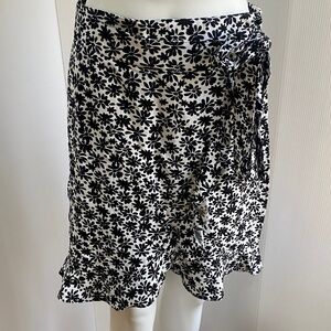 Black and White Floral Skirt